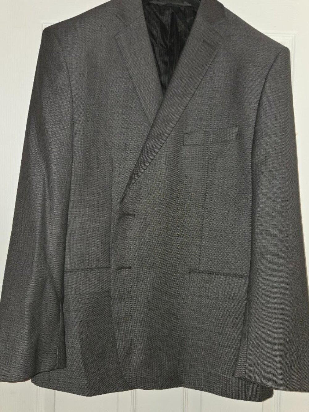 Calvin Klein Slim Fit Sport Coat Blazer Men's 46R Gray 100% Wool Two Button NWOT